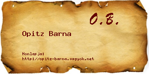 Opitz Barna névjegykártya